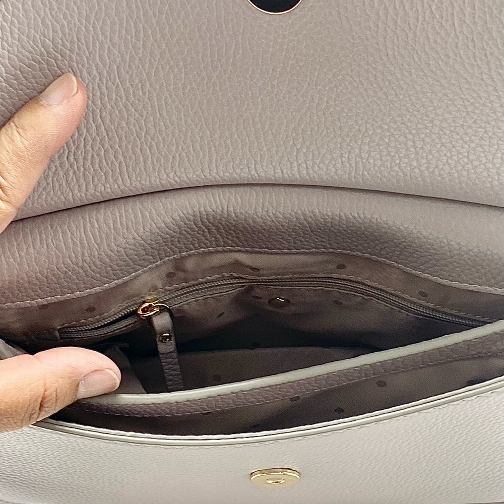 Kate Spade Boulder Lane Maggy Saddle Bag With Gilded Grommets- Nouveau Lavender - Picture 6 of 15